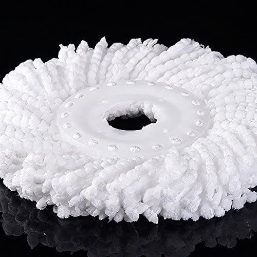 3 Replacement Mop Micro Head Refill Hurricane for 360° Spin Magic Mop-Microfiber Replacement Mop Head-Round Shape Standard Size (White-3 Pack) by FAMEBIRD