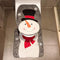 Snowman Santa Toilet Seat Cover and Rug Set Christmas Decorations Bathroom (Snowman)