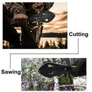 IUNIO Military Portable Folding Shovel and Pickax with Tactical Waist Pack Army Surplus Multitool for Camping Hiking Backpacking Fishing Trench Entrenching Tool Car Emergency