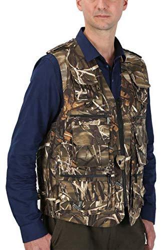 LUSI MADAM Mens Outdoor Vest Multi-Pockets Casual Vest for Work Fishing Photography Journalist