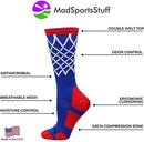 MadSportsStuff Elite Basketball Socks with Net Crew Length - Made in The USA