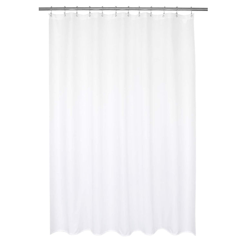 Barossa Design Waterproof Fabric Shower Curtain or Liner Hotel Quality, Machine Washable, White Shower Curtain Liner for Bath Tub, 72x72 Inches