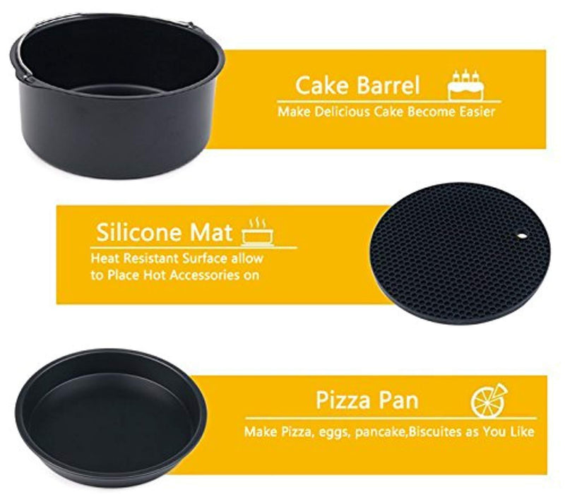 5 Sets of Air Fryer Accessories for Phillips Gowise And Cozyna, Fit All 3.4QT - 5.8QT For Cake Pizza Barbecue