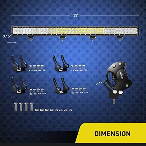 Nilight Light Bar 2PCS 20 Inch 126W LED Lights Spot Flood Combo Led Off Road Driving Lights Led Fog Lights Jeep Lights Boat Lighting LED Work Light ,2 Years Warranty