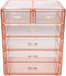 Sorbus Cosmetics Makeup and Jewelry Big Pink Storage Case Display- 4 Large and 2 Small Drawers Space- Saving, Stylish Acrylic Bathroom Case