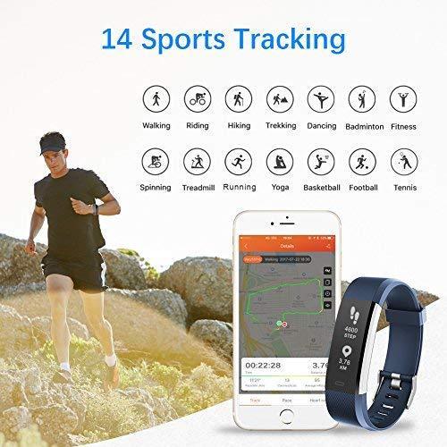 LETSCOM Fitness Tracker HR, Activity Tracker Watch with Heart Rate Monitor, Waterproof Smart Fitness Band with Step Counter, Calorie Counter, Pedometer Watch for Kids Women and Men