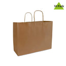 16x6x12" - 50 Pcs - Kraft Paper Shopping Bags, Paper Bags with Handles, Gift Bags, Brown Bags Bulk