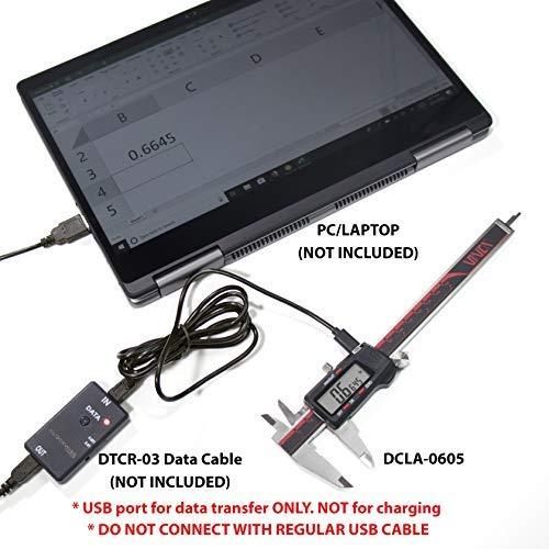 VINCA DCLA-0605 Quality Electronic Digital Vernier Caliper Inch/Metric/Fractions Conversion 0-6 Inch/150 mm Stainless Steel Body Red/Black Extra Large LCD Screen Auto Off Featured Measuring Tool