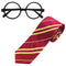 Striped Tie with Novelty Glasses Frame for Cosplay Costumes Accessories for Halloween and Christmas