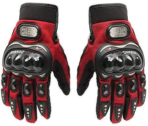 Tcbunny Pro-biker Motorbike Carbon Fiber Powersports Racing Gloves (Red, X-Large)