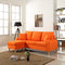 Divano Roma Furniture Mid Century Modern Linen Fabric Small Space Sectional Sofa Reversible Chaise (Orange)