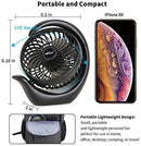 MOSAJIE Rechargeable Fan Mini Desk Fan Rotating, 3 Speeds USB Personal Fan Portable Small Table Quiet Fan with Truly Long Battery Life, Strong Wind Desktop Fan for Travel Camping Office Home (Black)