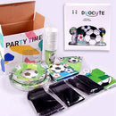 Duocute Soccer Party Supplies 177PCS Sports Theme Children Birthday Disposable Dinnerware Set Includes Plates, 12oz Cups, Napkins, Spoons, Forks, Knives, Tablecloth and Banner, Serves 25