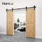 Homlux 6ft Heavy Duty Sturdy Sliding Barn Door Hardware Kit Single Door - Smoothly and Quietly - Simple and Easy to Install - Fit 1 3/8-1 3/4" Thickness Door Panel(Black)(J Shape Hangers)