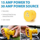 Camco Heavy Duty RV Auto PowerGrip Adapter- Contoured Shape For Easy Grip and Removal (15M, 30 Amp, 125 V, 1875 W) (55223)