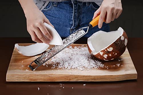 Deiss PRO Citrus Lemon Zester & Cheese Grater - Parmesan Cheese, Lemon, Ginger, Garlic, Nutmeg, Chocolate, Vegetables, Fruits - Razor-Sharp Stainless Steel Blade + Protect Cover - Dishwasher Safe