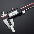 VINCA DCLA-0605 Quality Electronic Digital Vernier Caliper Inch/Metric/Fractions Conversion 0-6 Inch/150 mm Stainless Steel Body Red/Black Extra Large LCD Screen Auto Off Featured Measuring Tool