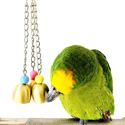 BWOGUE 5pcs Bird Parrot Toys Hanging Bell Pet Bird Cage Hammock Swing Toy Hanging Toy for Small Parakeets Cockatiels, Conures, Macaws, Parrots, Love Birds, Finches