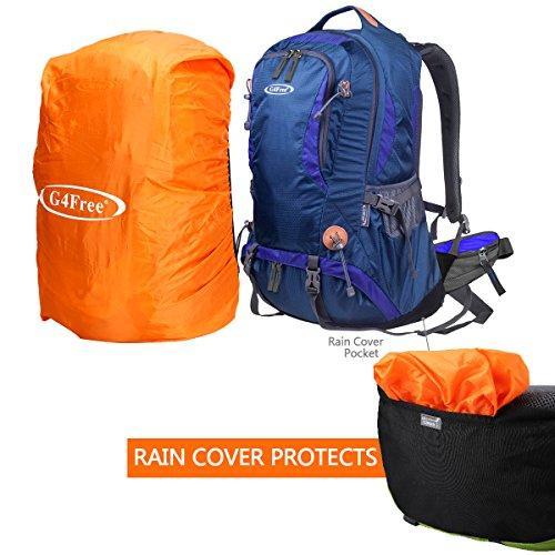 G4Free Hiking Backpack 50L Waterproof Daypack Outdoor Camping Climbing Backpack with Rain Cover for Women Men