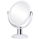 Orange Tech 1X & 10X Double Sided Magnified Makeup Mirror, Magnifying Vanity Mirror with 360 Degree Rotation for Bathroom or Bedroom Table Top - White