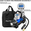 AUTOWN Air Compressor Pump, 12V DC Portable Digital Tire Inflator with Gauge 140W 120 PSI, 4 Display Units, Auto Shut-Off for Overheat Protection