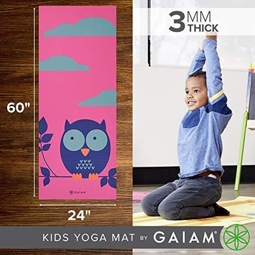 Gaiam Kids Yoga Mat Exercise Mat, Yoga for Kids with Fun Prints - Playtime for Babies, Active & Calm Toddlers and Young Children (60" L x 24" W x 3mm Thick)