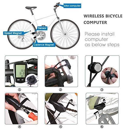 SY Bicycle Speedometer and Odometer Wireless Waterproof Cycle Bike Computer with LCD Display & Multi-Functions by YS