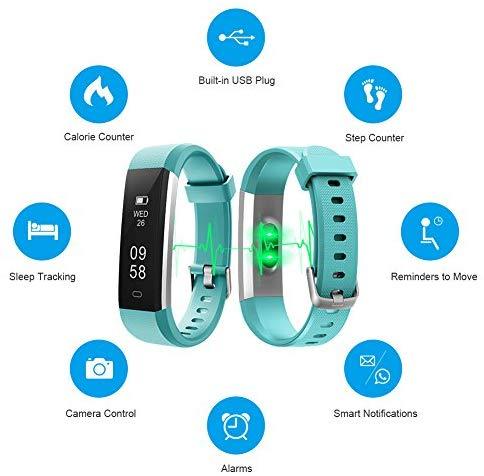 LETSCOM Fitness Tracker with Heart Rate Monitor, Slim Sports Activity Tracker Watch, Waterproof Pedometer Watch with Sleep Monitor, Step Tracker for Kids, Women, and Men