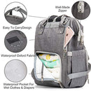 Backpack Diaper Bag Upsimples Waterproof Maternity Diaper Backpack Nappy Bag with Changing Pad and Stroller Straps for Travelling with Baby(Gray)