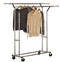 DecoBros Supreme Commercial Grade Double Rail Garment Rolling Rack, Chrome Finish