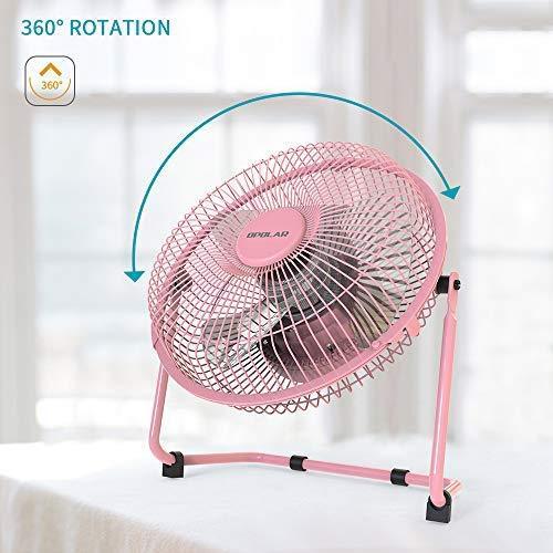 OPOLAR Battery Operated Rechargeable Desk Fan for Home Camping Hurricane, 9 Inch Battery Powered USB Fan with Metal Frame, Quiet Portable Fan with 5200 mAh Capacity & Strong Airflow