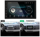 Podofo Double Din Car Radio GPS Navigation Android Car Stereo 7 Inch HD Touch Screen Car MP5 Player Dual USB AUX in Support Bluetooth WiFi GPS FM Radio Android/iOS Mirror Link with Rear Camera