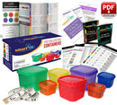 21 Day Portion Control Containers Kit - Nutrition Diet, Multi-Color Coded Weight Loss System. Complete Guide + PDF Planner + Recipe eBook and Tape Measure - BPA Free - 7 PC