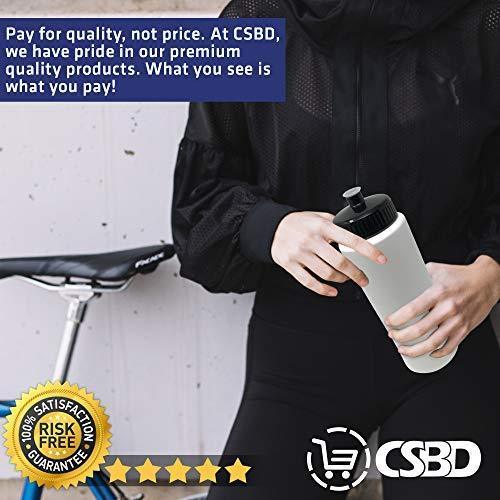 CSBD 32oz Sports Water Bottles, 4 Pack, Reusable No BPA Plastic, Pull Top Leakproof Drink Spout, Blank DIY Customization for Business Branding, Fundraises, or Fitness