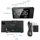 ANNT Projection Alarm Clock, Digital FM Radio Alarm Clock, Dual Alarm Snooze Function, 6.3" LED Display with 3 Dimmer,Temperature and Humidity, 12/24 Hour,USB Charging Port for Bedroom