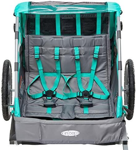 Instep Quick-N-EZ Double Tow Behind Bike Trailer, Converts to Stroller/Jogger