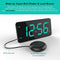 Digital Alarm Clock with Bed Shaker, Extra Loud Alarm, 7-inch Large Display, USB Charger, Full Range Dimmer, USB Night Light – Eye Protection Green