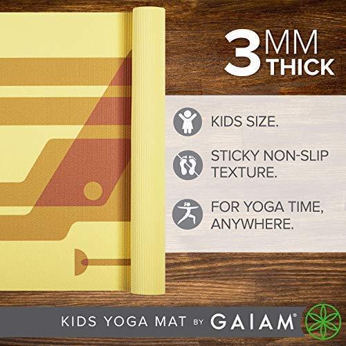 Gaiam Kids Yoga Mat Exercise Mat, Yoga for Kids with Fun Prints - Playtime for Babies, Active & Calm Toddlers and Young Children (60" L x 24" W x 3mm Thick)