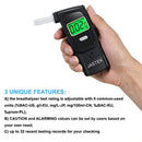 JASTEK Professional Breathalyzer [New Version] Portable Digital Alcohol Tester Detector with 5 Mouthpieces for Personal Use -Black