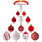 Teresa's Collections 155ct Traditional Shatterproof Christmas Ball Ornaments Decoration Red White,1.2Inch-7.09Inch,Themed Tree Skirt(Not Included)