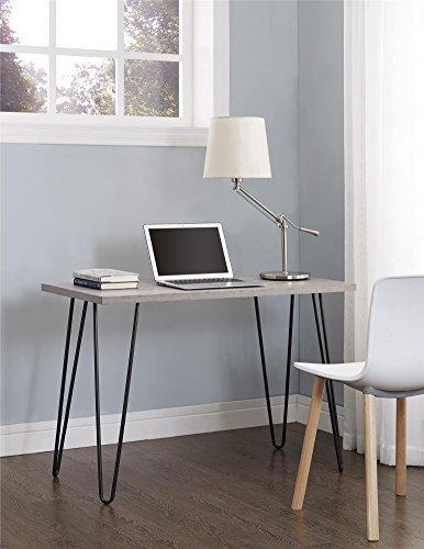 Ameriwood Home Owen Retro Desk with Metal Legs Weathered Oak