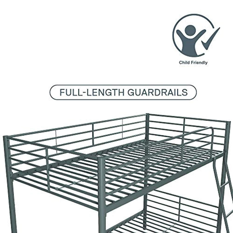 DHP Tailor Convertible Bunk bed, Converts to two Twin Beds, Twin-over-Twin, Silver