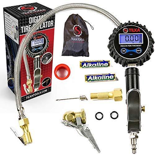 TILKA TOOLS Digital Tire Inflator with Pressure Gauge - Air Compressor Accessories -White LED Light - Great Gifts of Air Tools and Accessories - Quality Auto Mechanic Tools for Men and Women 200 PSI