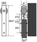 TE DEUM 6.6 FT"J" Shape Heavy Duty Basic Sliding Barn Door Hardware Kit Wood Door Sliding | Easy to Connect and Install | for Kitchen,Living Room,cabinets,Bathroom(Black)