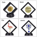 AIFUSI Coin Display Stands, 10 Pack 3D Floating Frame Ornament Display Holder Box with Stand Diamond Square for AA Medallion Challenge Coin Chip Jewelry Decorative - Ideal for Gift