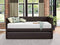 Homelegance Adra Fully Upholstered Daybed with Roll Out Trundle Bi-cast Vinyl Twin, Dark Brown