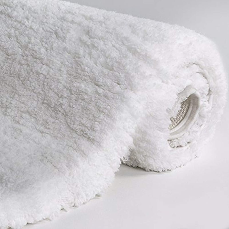 Lifewit 20" x 32" Soft Shaggy Bath Mat Non-Slip Rubber Bathroom Rug Mats Water Absorbent White