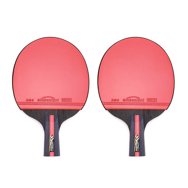 SSHHI 5-Star Table Tennis Bats,2 Pcs Ping Pong Paddle,Indoor or Outdoor Game, Solid/As Shown/A