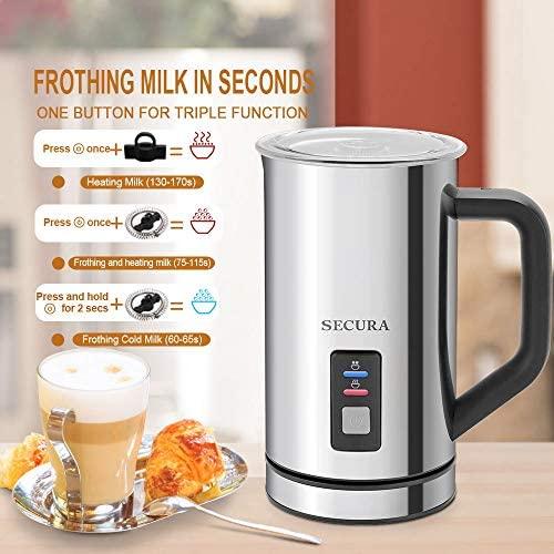 Secura Automatic Electric Milk Frother and Warmer (250ml)