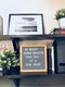 Letter Board Gray Felt- 10x10 Changeable 340 Letters, Numbers & Emojis | Premium Oak Wood Frame, Wall Mount Hook and Wooden Stand | BONUS Canvas Storage Bag | By Felt with Words